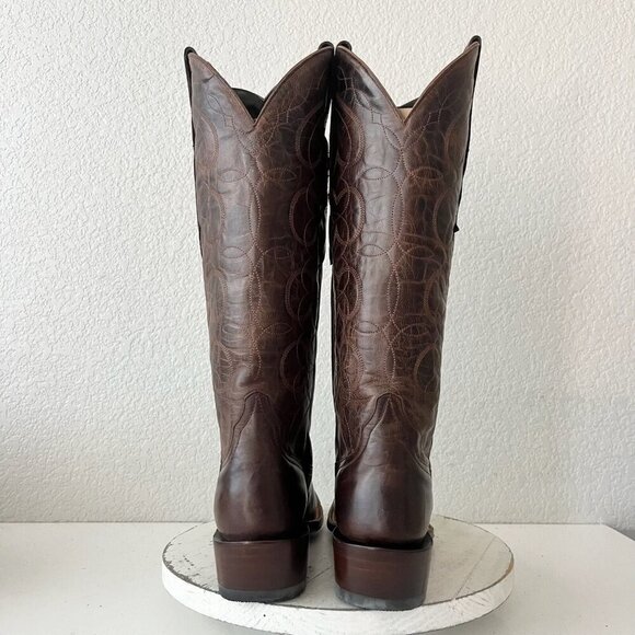 Rod Patrick Womens Cowboy Boots 10A Brown Perro Loco Leather Blunt Toe Tall Top - Picture 3 of 12